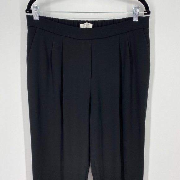 Babaton Cohen Slim Pleated Trouser Pants Women's Size 12 High Rise Pull On Black - Picture 2 of 11